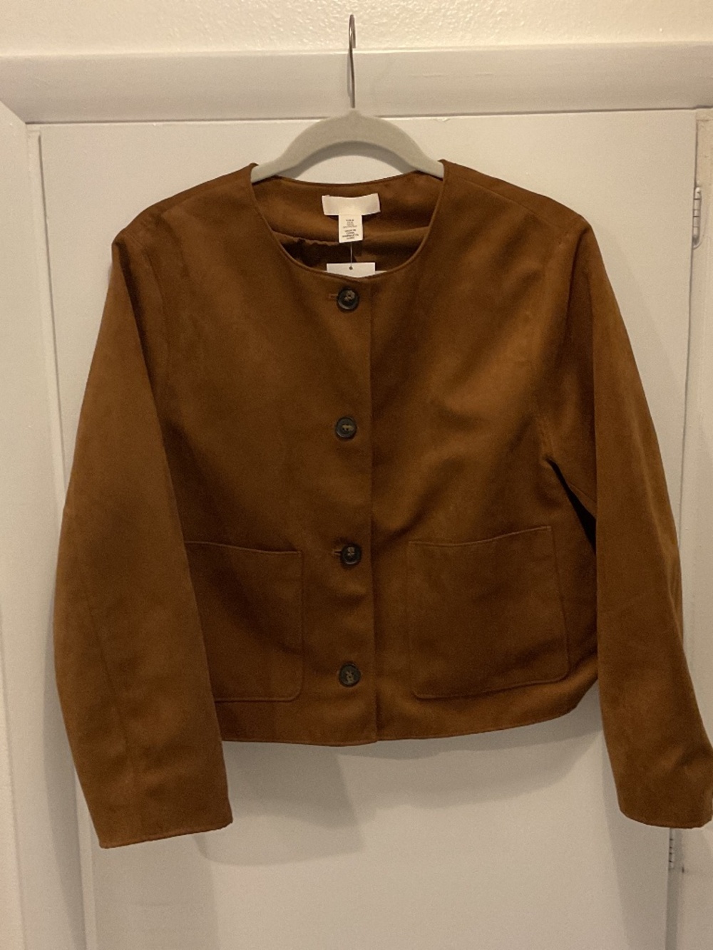 H&M jacket, size medium, caramel color, faux suede - Picture 1 of 4